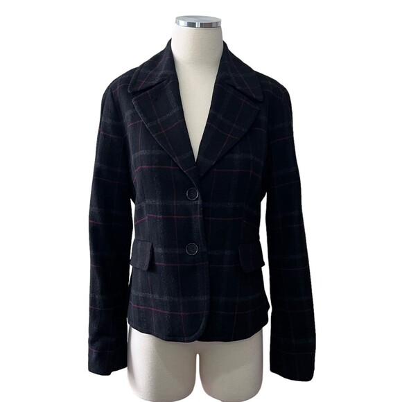 Talbots Tartan Plaid Women's Wool Two Button Blazer Size 8 Academia - Picture 1 of 8